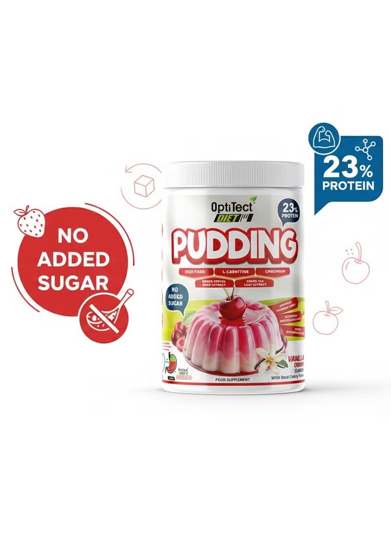 OptiTect Diet Pudding – Vanilla Cherry Flavor, 300g | High Protein, High Fiber, Sugar-Free Dessert - Image 5